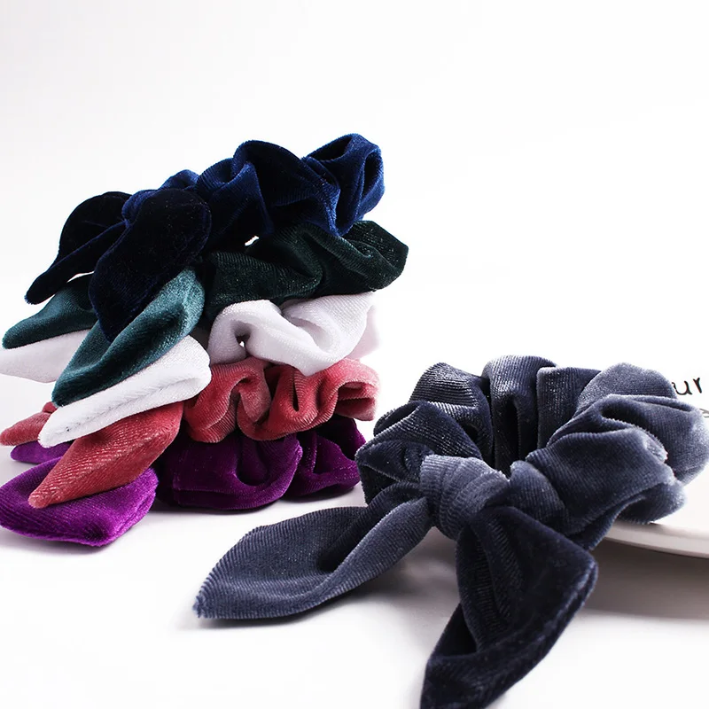 Резинка для волос бархатная Женская 30 цветов резинки с завязками |