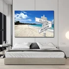 Персонализированные пляжные знаки с голубым небом имена пар и Установленная дата уличный знак холст настенное искусство Подарок на годовщину свадебный подарок