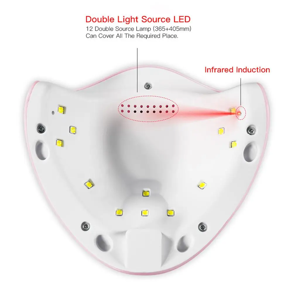 24 Вт УФ-лампа для маникюра светодиодный светильник сушки ногтей лампа