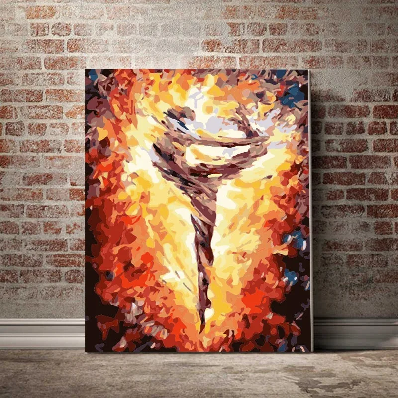 

Ballet dancers multicolor colorful one-legged rotating jumping dance decorative paint by number art painting by numbers