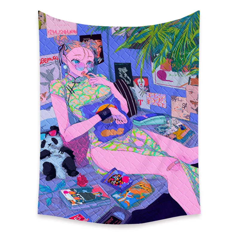 

Kawaii гобелены для девочек ткань для стен, Прямая поставка, большое настенное одеяло, постельное покрывало для спальни мат для кемпинга