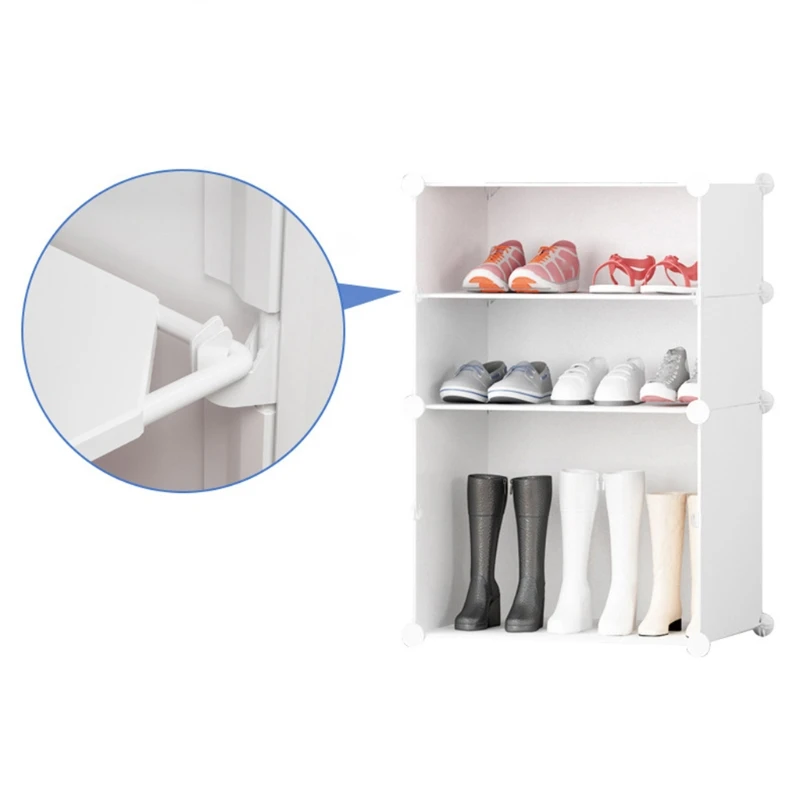 

4/6/8 Layers Shoe Rack Cabinet Storage DIY Assembly Shelf Closet Dustproof Simple Shoes Organizer