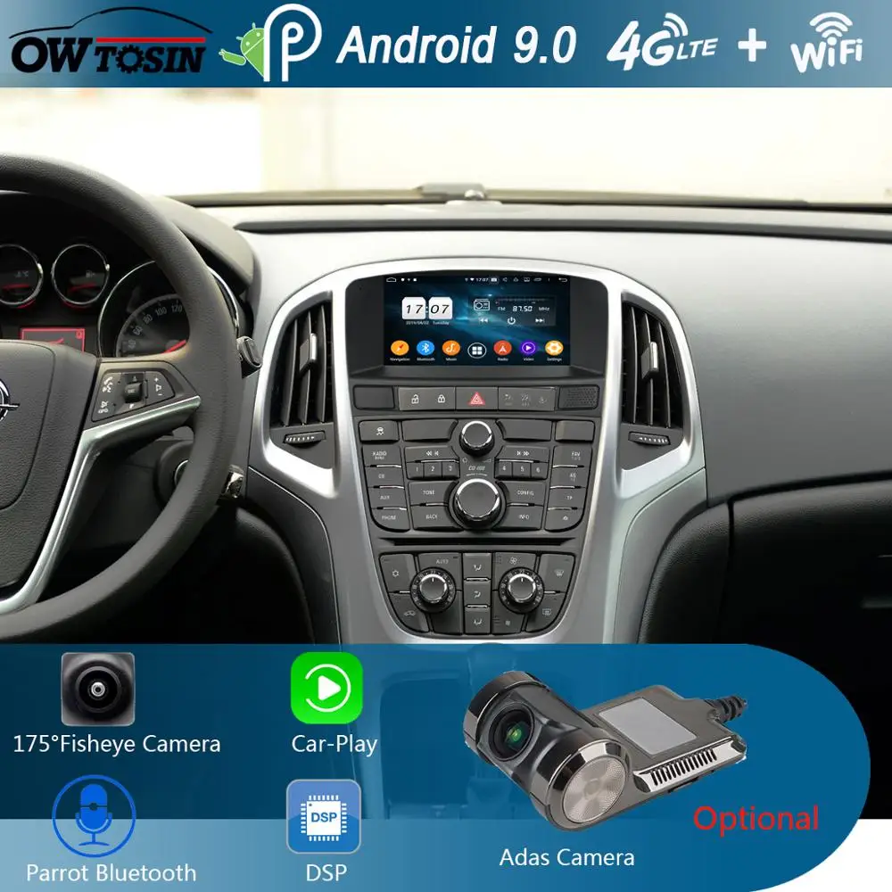 Автомагнитола для Opel Astra J 2010 2011 2012 2013 7 &quotIPS 1024*600 8 ядер 4 Гб ОЗУ + 64 ПЗУ Android 9 0 с радио