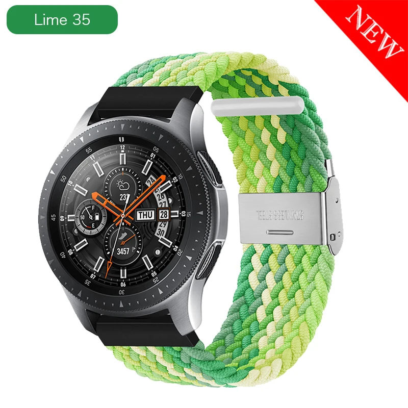 20mm 22mm Adjustable Braided Nylon Elastic Bracelet for Samsung S1 S2 S3 Smartwatch 20/22mm Sport Solo Loop Strap | Наручные часы
