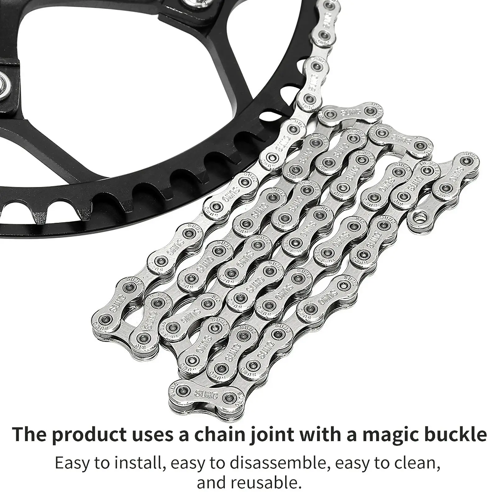 

M10-110L Speed Bicycle Chain Adjustable Cycle Bike Chain Mountain Bike Variable Speed Stainless Steel Chain Cycling Accessory