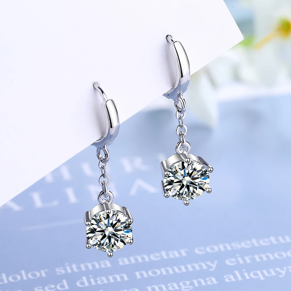 

Simple and sweet earrings long earrings water drop zircon silver tassel earrings 925 silver jewelry