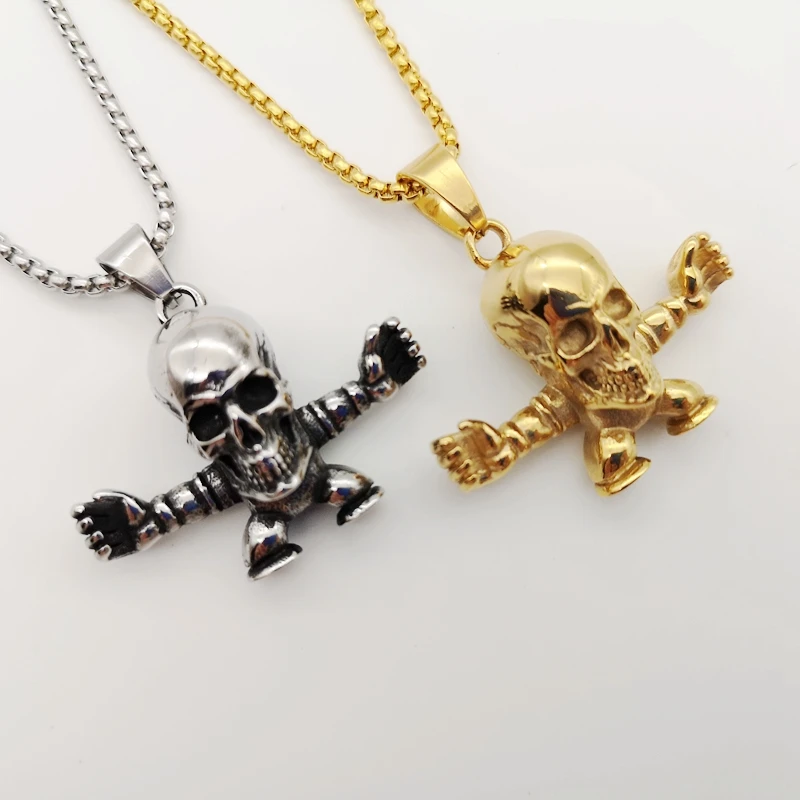 Колье с маленьким карликом из нержавеющей стали креативный кулон-ожерелье