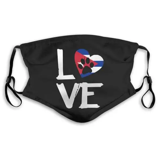 

Creative Design Love Paws Printed Mouth Covering Washable Reusable Fabric Face Mask with Filter