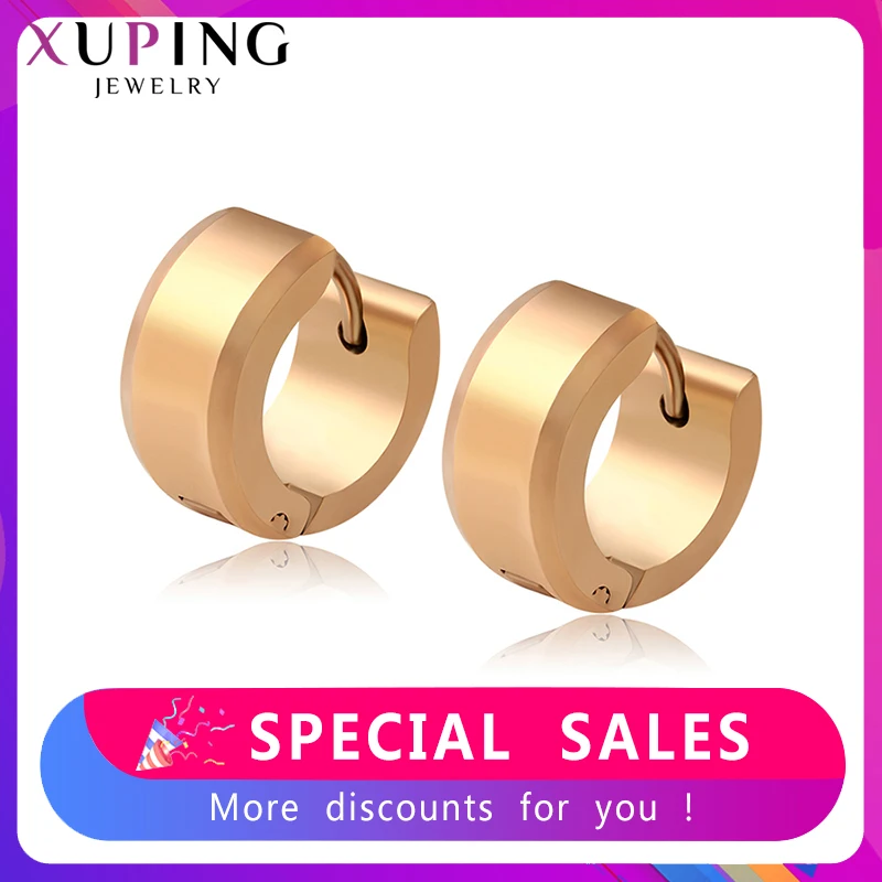 Xuping, новинка, серьги-кольца для женщин, простые, модные, нержавеющая сталь, ювелирные изделия, европейский стиль, на день рождения, семейные, вечерние, подарок, S192-98510
