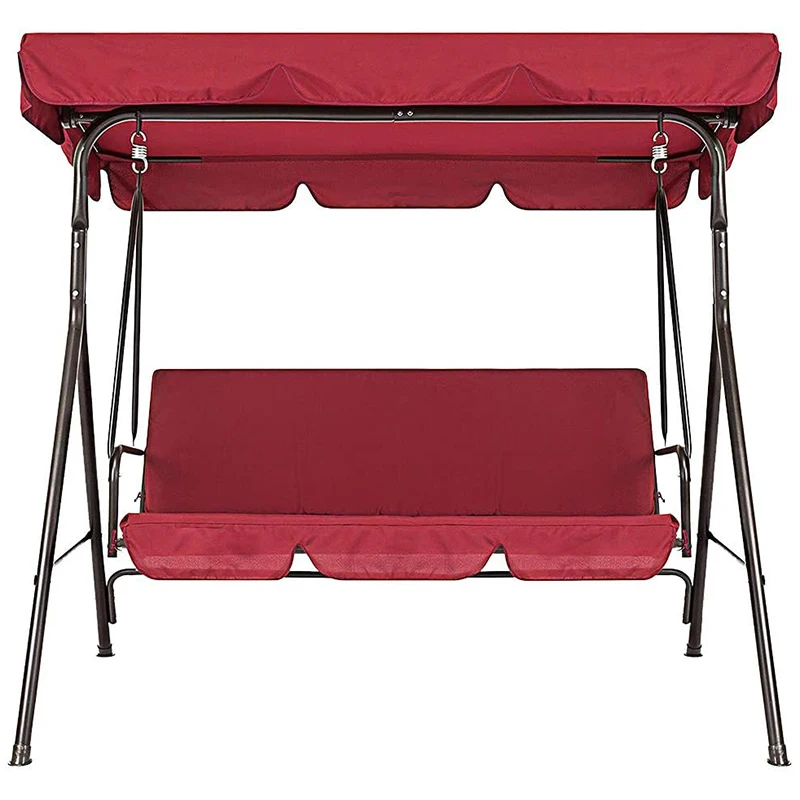 

Terrace Swing Chair Cover 2 Pieces / Set Universal Garden Chair Dustproof 3-Seater Outdoor Cover (Red)
