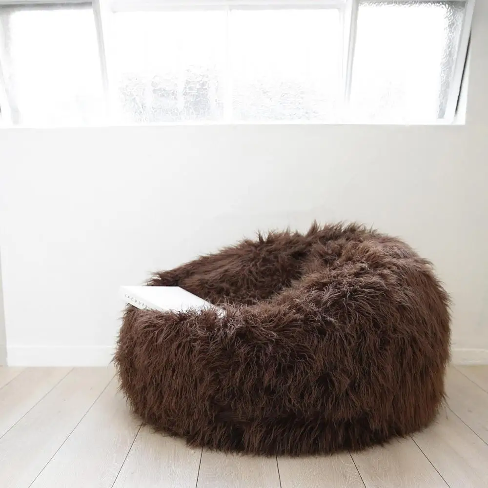 Оригинальный меховой шезлонг большого островка элегантный и теплый мягкий диван