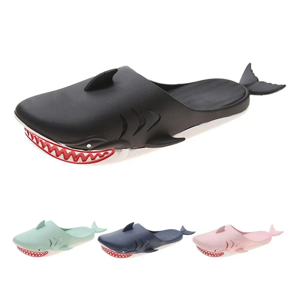 

Unisex Shark Slippers Summer Soft Beach Party Creative Funny Cute Animal Fish Sandals Lovers Shoes Non-slip Light Casual 36-45