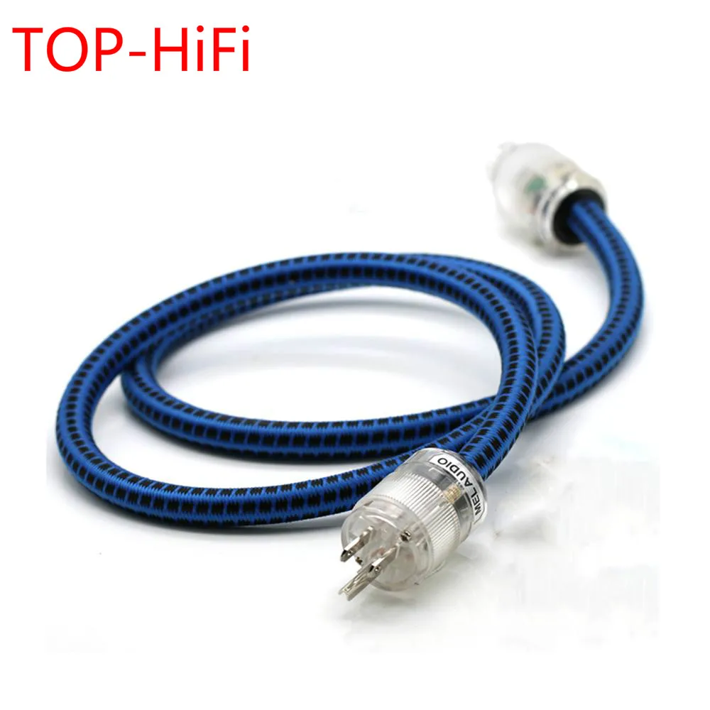 

TOP-HiFi US Power Plug IEC Connector AC Power Cord DVD Amplifier Audio OFC Copper Cable14mm 8AG Bulk Power Cable