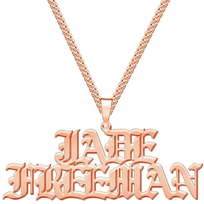 Noelia Personalized Custom Name Necklace Personalized Miami Cuban Link Chain for Men Women Name Plate Necklace Jewelry Gifts