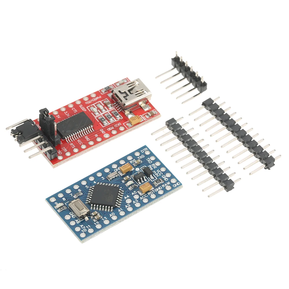 Pro Mini ATMEGA328P 5 В/16 МГц плата + FTDI FT232RL USB к TTL последовательный конвертер Модуль