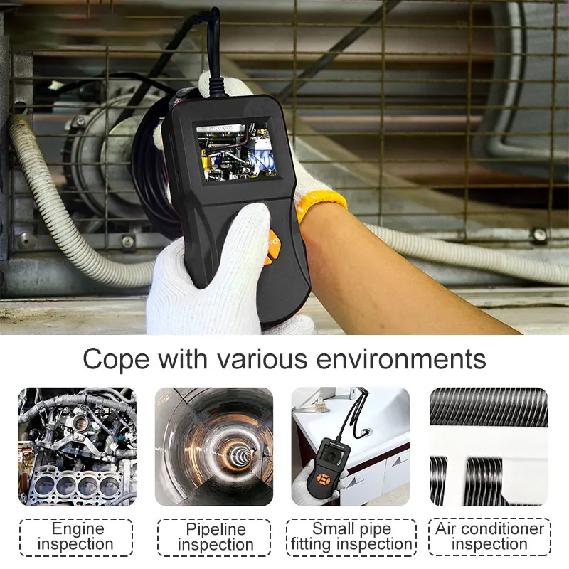 

Screen Endoscope Inspection Endoscope Camera 8 LEDs 2.4 Waterproof Industrial Borescope 5.5MM/8MM Lens Camera 3M/5M Hard Cable