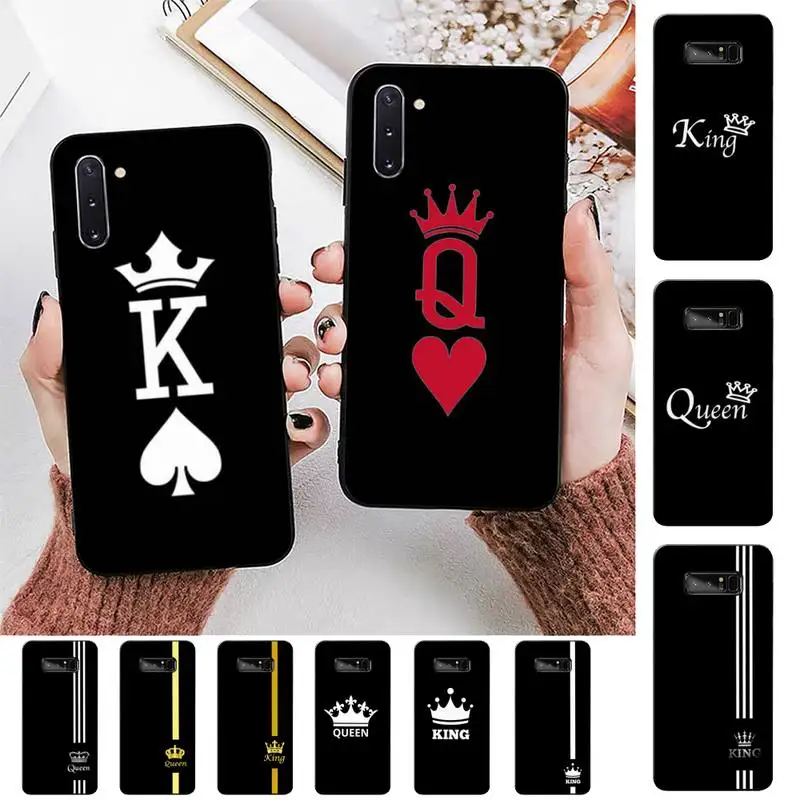 

TOPLBPCS King Queen Lovers Couple Phone Case for Samsung Note 5 7 8 9 10 20 pro plus lite ultra A21 12 72
