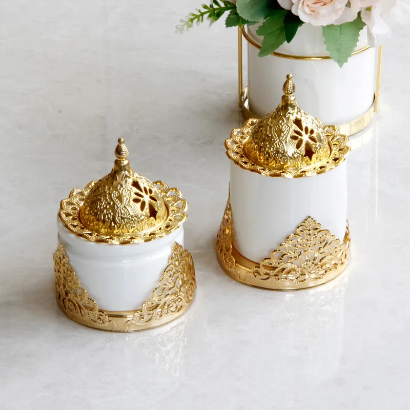 Gold Iron Ceramic Incense Burner Buddha Holder Flower Sandalwood Censer for Office Teahouse Use Home Decor | Дом и сад