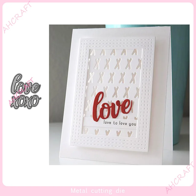 

JMCRAFT 2021 Love Xo Xo English Letter CardMetal Cutting Dies Scrapbook Mold Cutting Mold DIY Crafts Handmade New