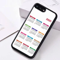 fashion 2021 calendar phone case rubber for iphone 12 11 pro max mini xs max 8 7 6 6s plus x 5s se 2020 xr cover