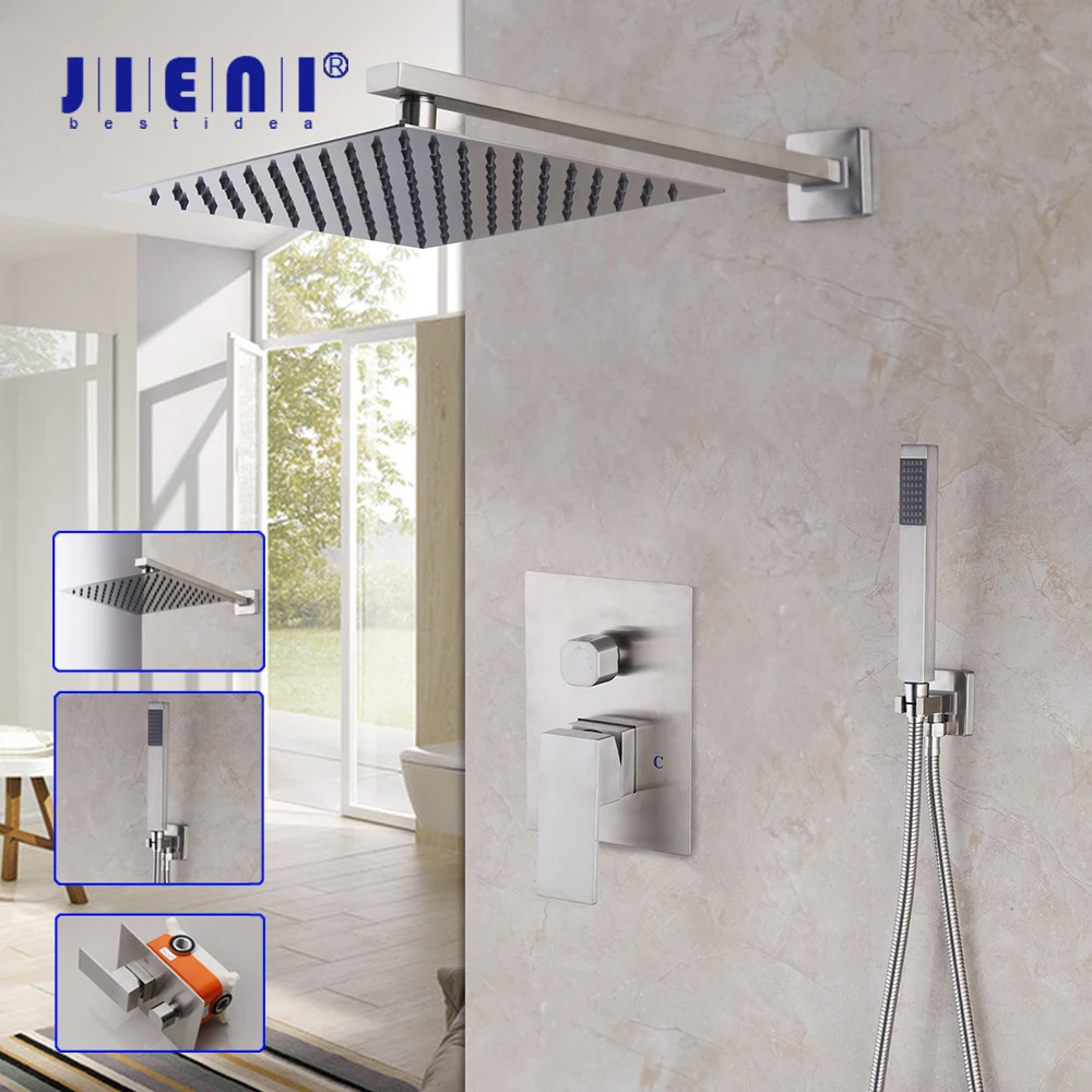 Shower Faucet Ultra-thin Shower Head Wall Mounted Bathroom R