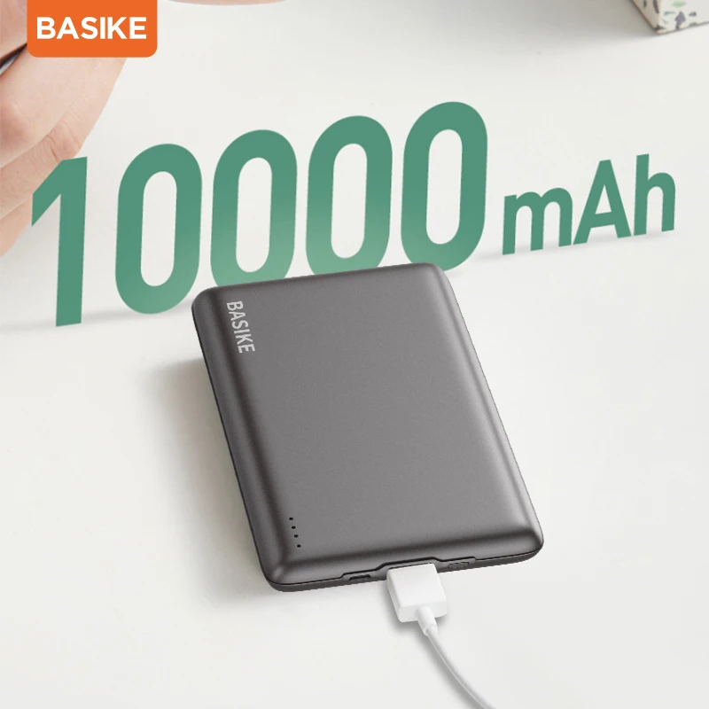 

BASIKE Mini Power Bank 10000mAh Portable Powerbank Poverbank External Battery Phone Charger Spare Battery for iphone xiaomi
