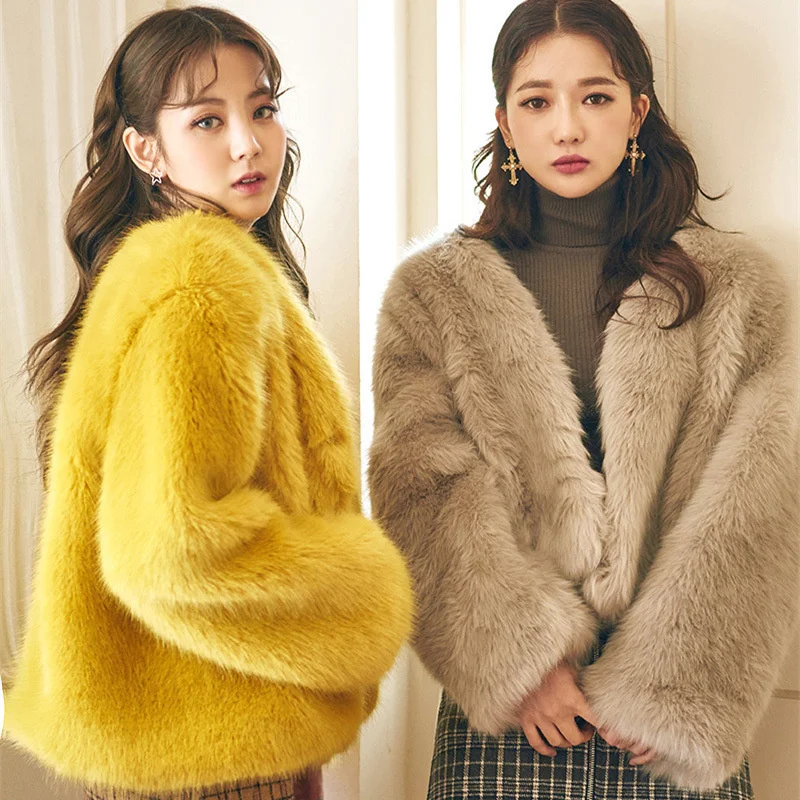 

2021 autumn winter new fur coat fur short imitation fur coat large