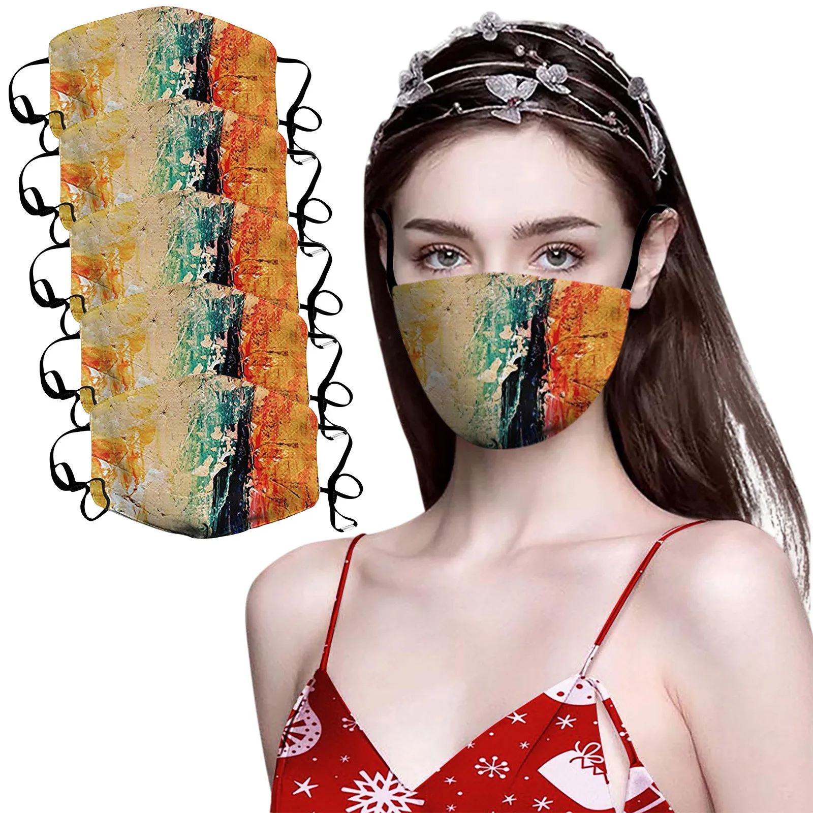 

5pcs Dustproof Reusable Mouth Cloth Pocket Mask Mouth Cover For Man And Women Personal Protective Face Shield Mascarillas