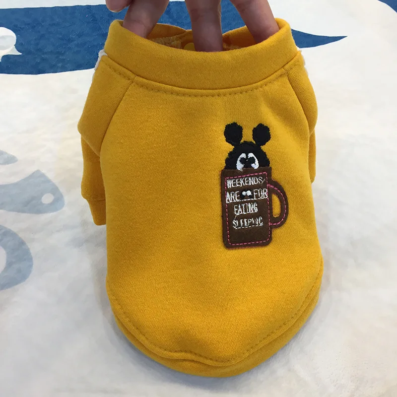 

Teddy Dog Clothes Winter Clothes Pet Supplies Clothing Puppy Cat Thick Embroidered Sweater Dog Costumes for Small Dogs