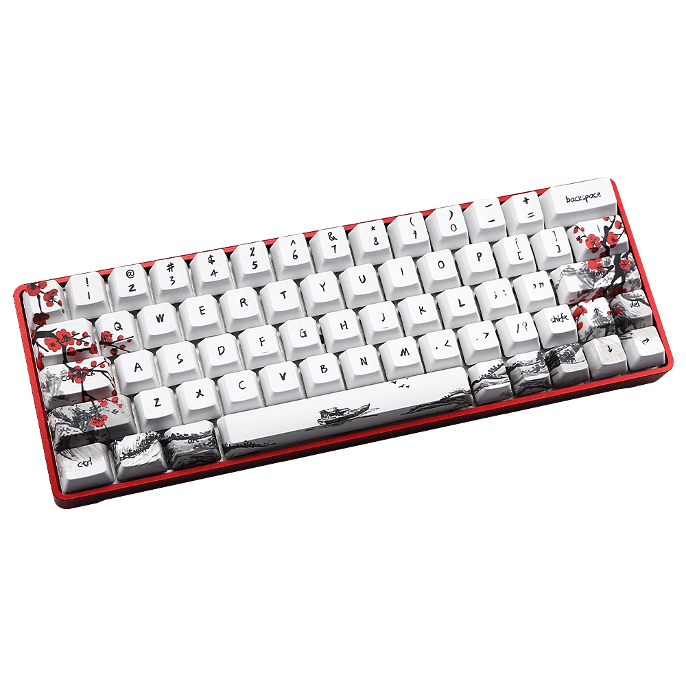 Flor de Ameixa Keycap para Gh60 Novidade Allover Tintura Subbed Chave Oem Perfil Rk61 Alt61 Anne Pro2 Gk61 Gk64 Dz60 Keycaps 71