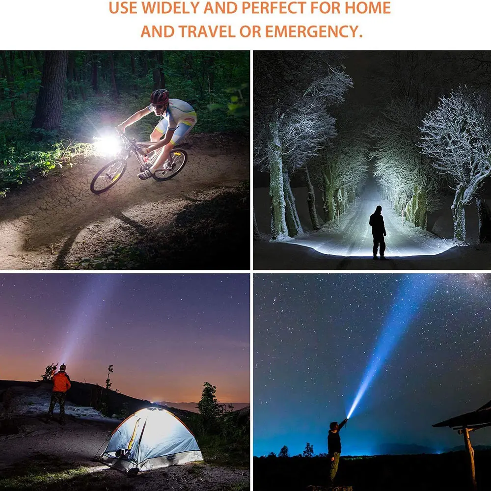 

LED Self-defense Flashlight Self Defense Weapons For Women T6 18650 Battery Aluminum Alloy Outdoor Camping Strobe Flashlight