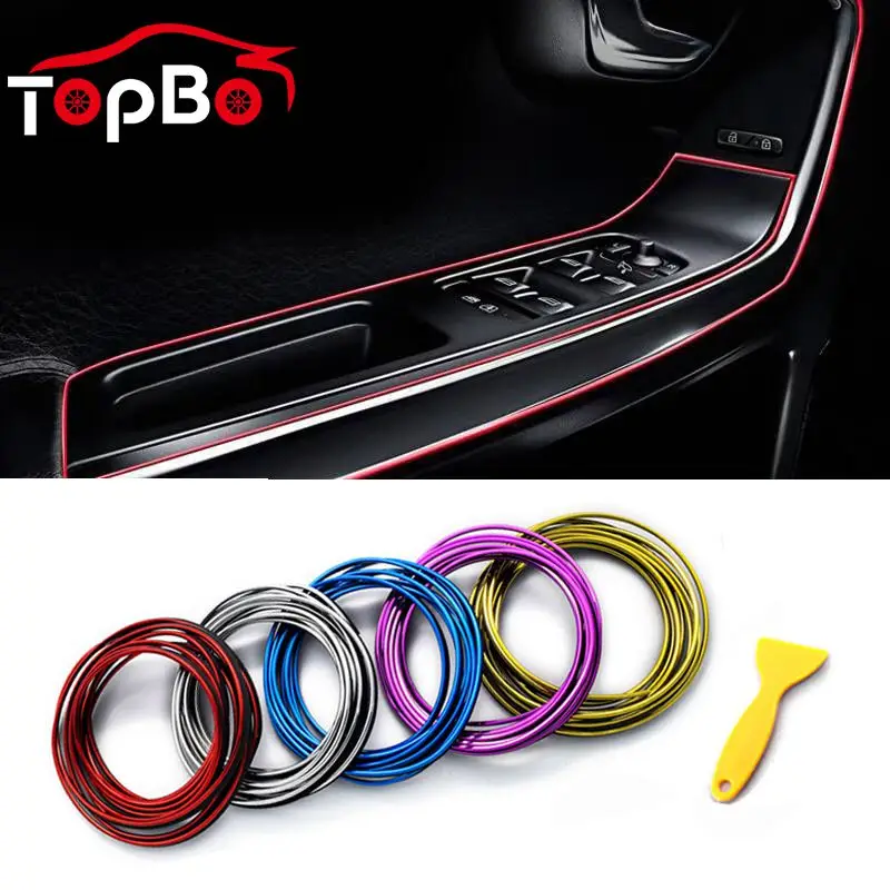 

5 M Car Styling Interior Molding Trim Strips Flexible Auto Door Edge Thread Sticker Door Edge Decoration Car Interior Accessory