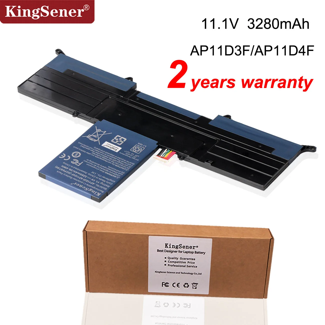 Kingsener-bateria para Acer Aspire s3 Ms2346 Ap11d3f Ap11d4f 3icp5 65 88 3icp5 67 90 11.1v 3280mah Nova Ap11d3f Baterias p/ laptop