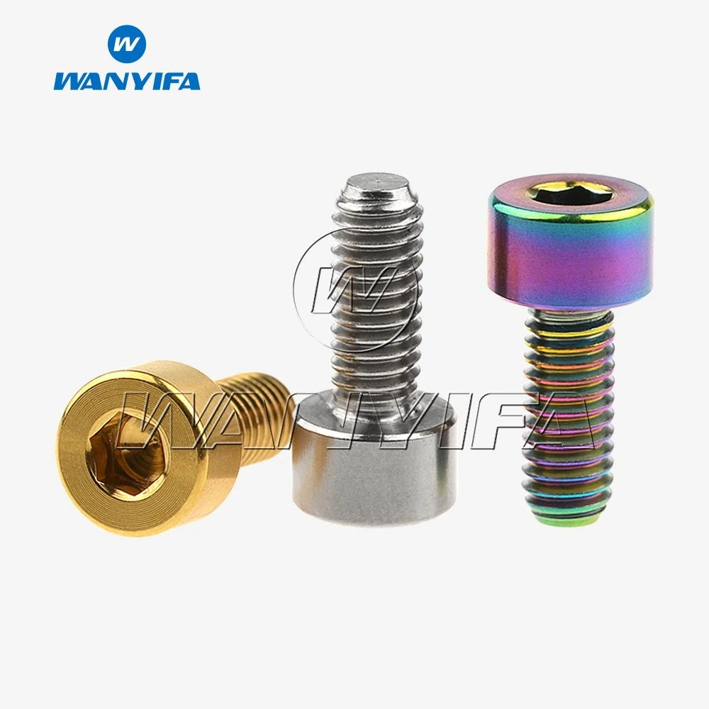 Wanyifa Ti Болт M4 x 10 12 15 мм Din912 шестигранный ключ Винт велосипедный болты титановый крепеж