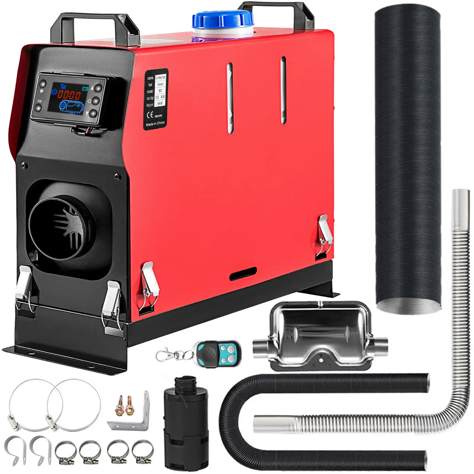 

Diesel Air Heater All in One with Silencer LCD Switch Remote Control for Car Bus Trailer RV Various Diesel Vehicle 8KW/5KW 12V