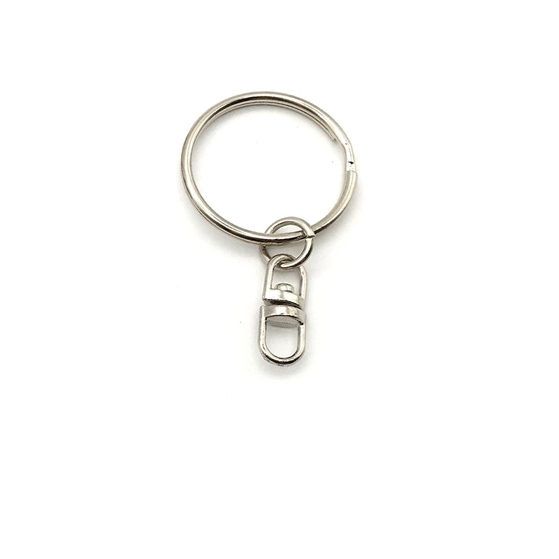 

PARETO 1000pcs 25mm split rings with swivel hook nickel plated keychain bulk DIY accessories