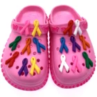 1 шт. лента значок обувь Подвески подходят крокодила для детей вечерние подарки ПВХ отверстие аксессуары в виде тапочек браслет с украшением в виде пряжки