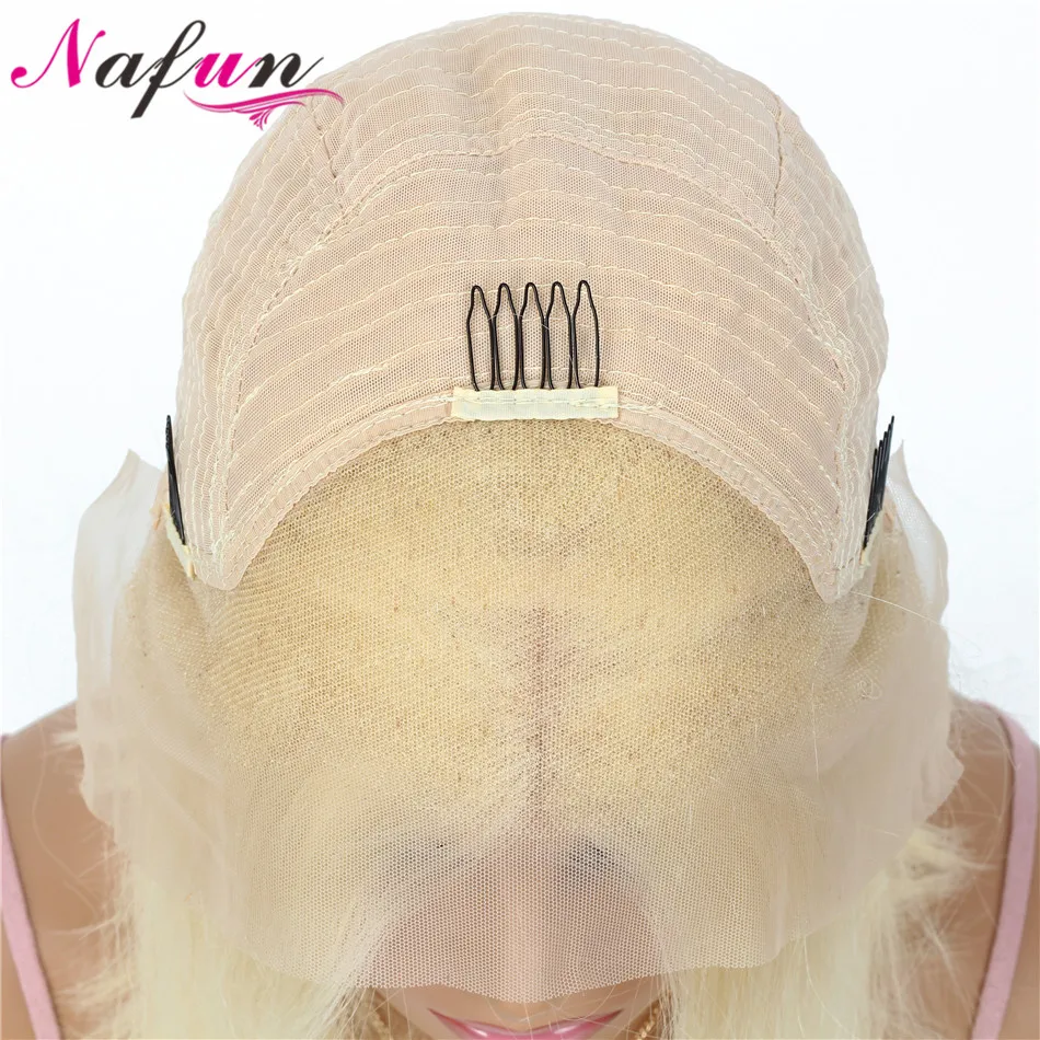 Nafun 13X4 613 парики из натуральных волос на шнуровке перуанские короткие remy волосы