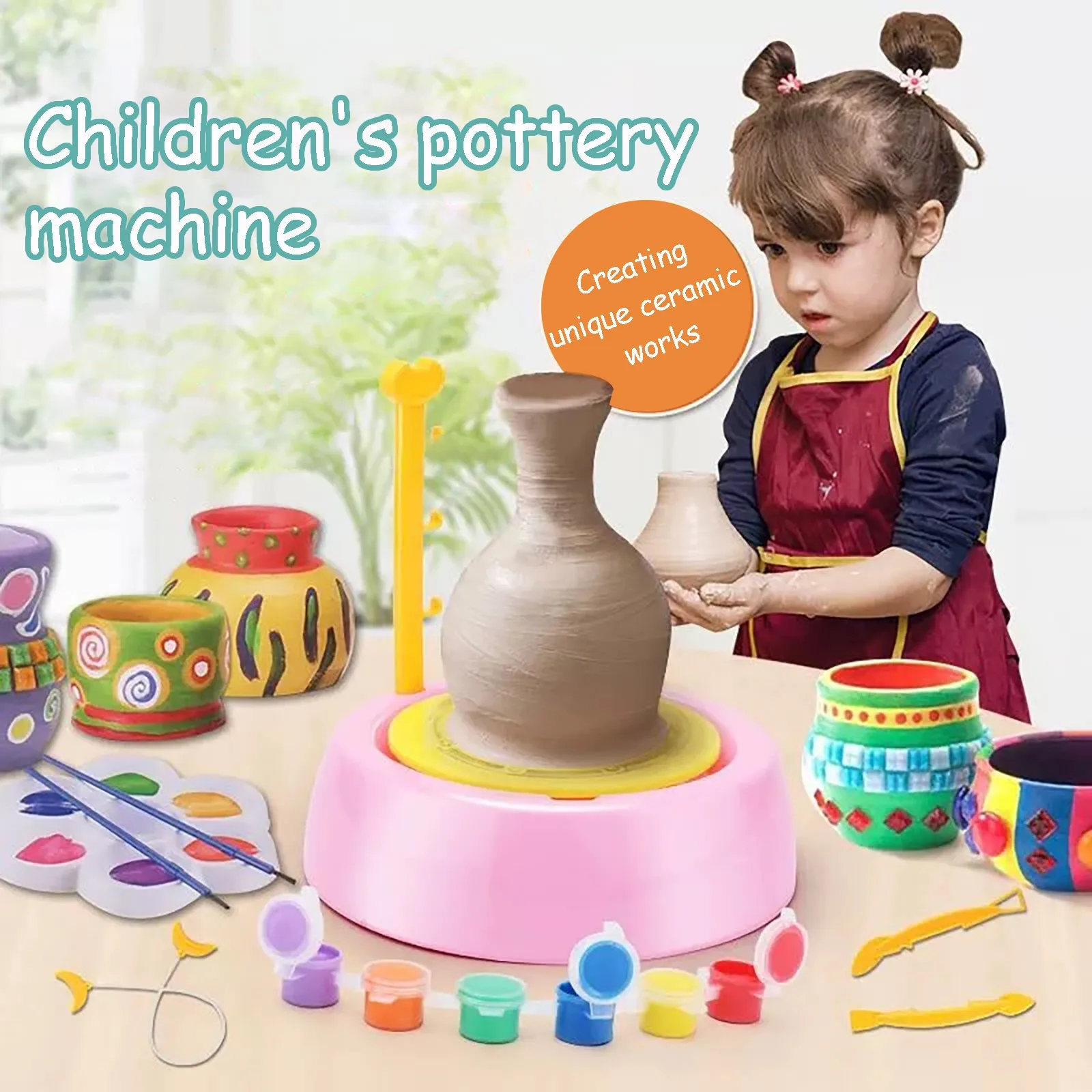 DIY Павлиньего хвоста ручная работа Керамика гончарная машина дети ремесло