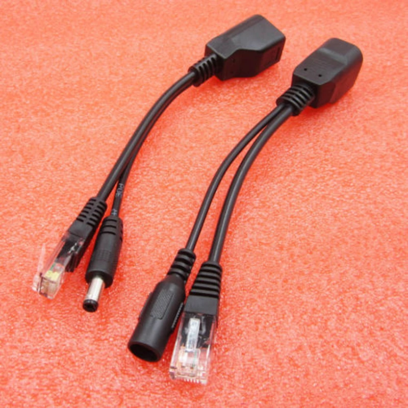 Переходные кабельные разъемы Пассивный силовой кабель Ethernet 1 пара инжекторных