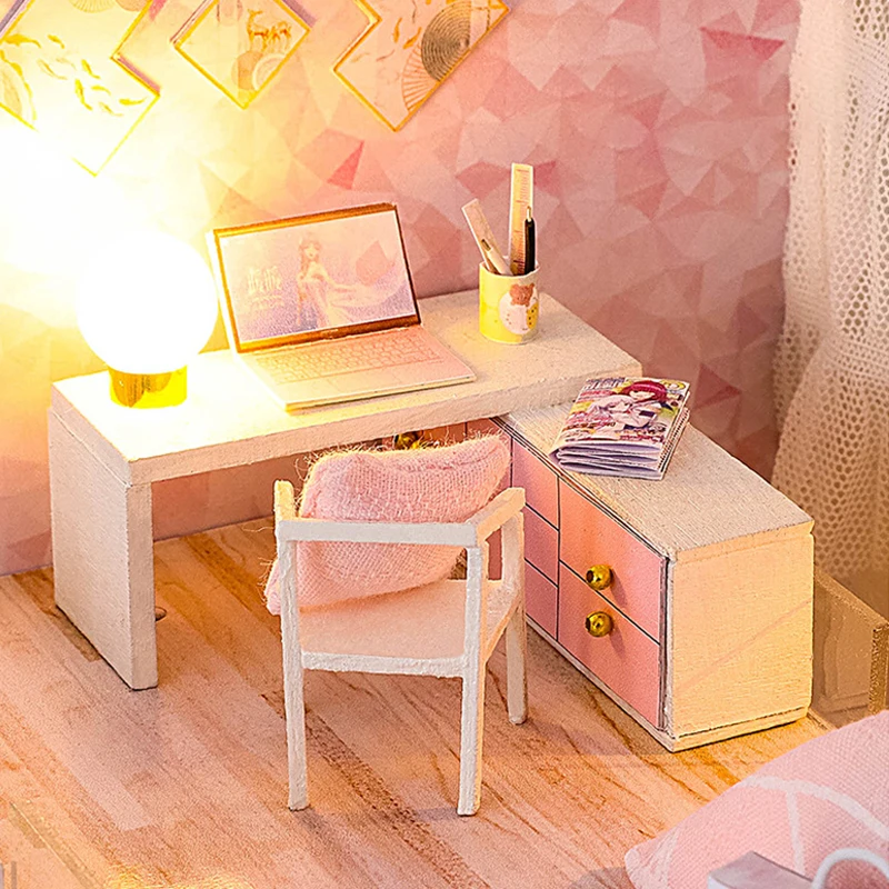 

Diy Miniature Doll House Kit Mini Toy House Manual Creatives With Dust Proof Cover For Kids Adults @ls