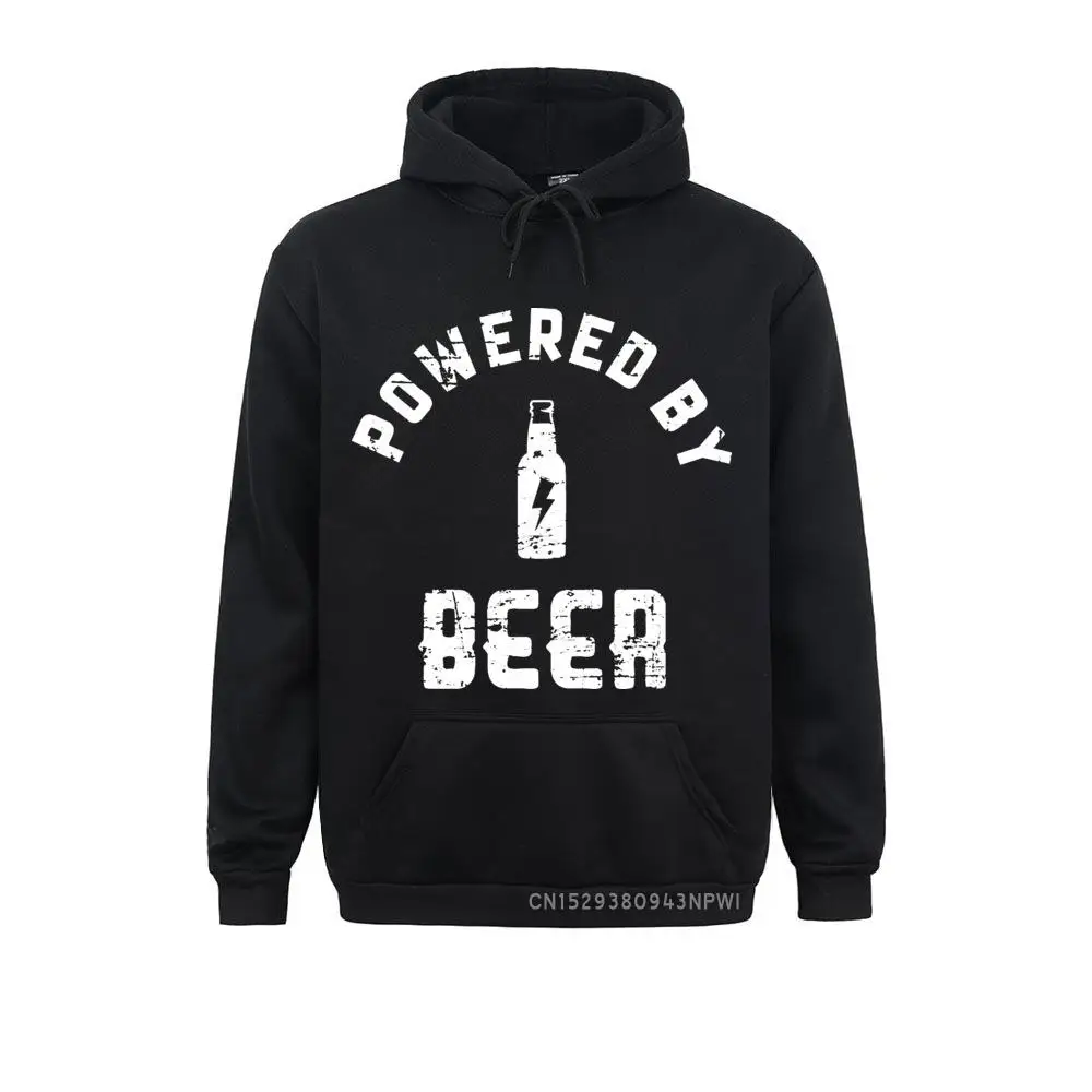 

Men Powered By Beer Sweatshirt Bar Alcohol Drink Costume Hoody Humorous Long Sleeve Pocket Coats Birthday Gift Hoodie