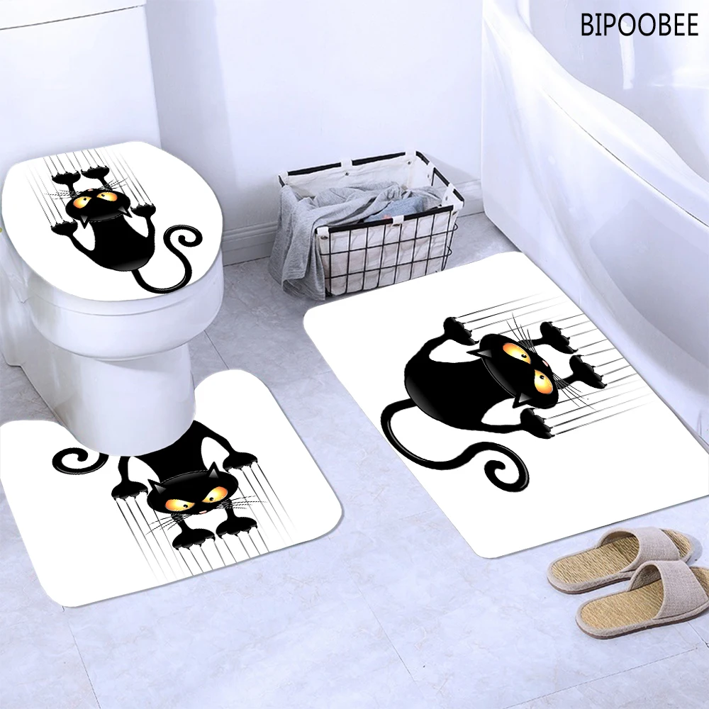 3d занавеска в ванную комнату с котом от царапин Набор тканевых занавесок для душа