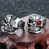 2019 wholesale stainless steel skull ring for men jewels biker sygnet bullet gifts mens male man jewelry lots mix punk big ring