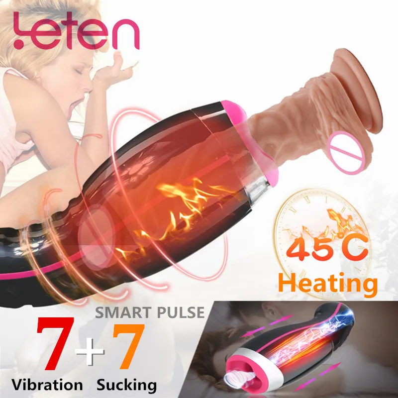 Автоматический мужской мастурбатор Leten с подогревом Мощный вибратор тренажер