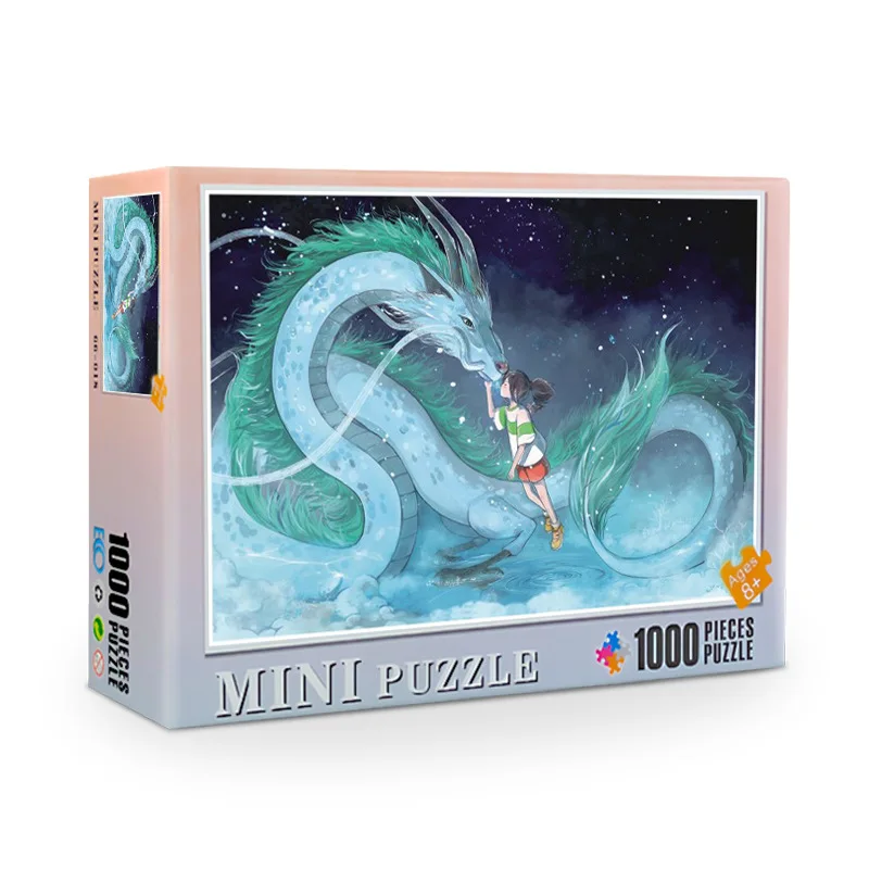 

New Spirited Away Puzzle Fingertip Mini 1000 Pieces Paper Jigsaw Game Trendy Fidget Education Toy Patience Gift Box Adult Kid