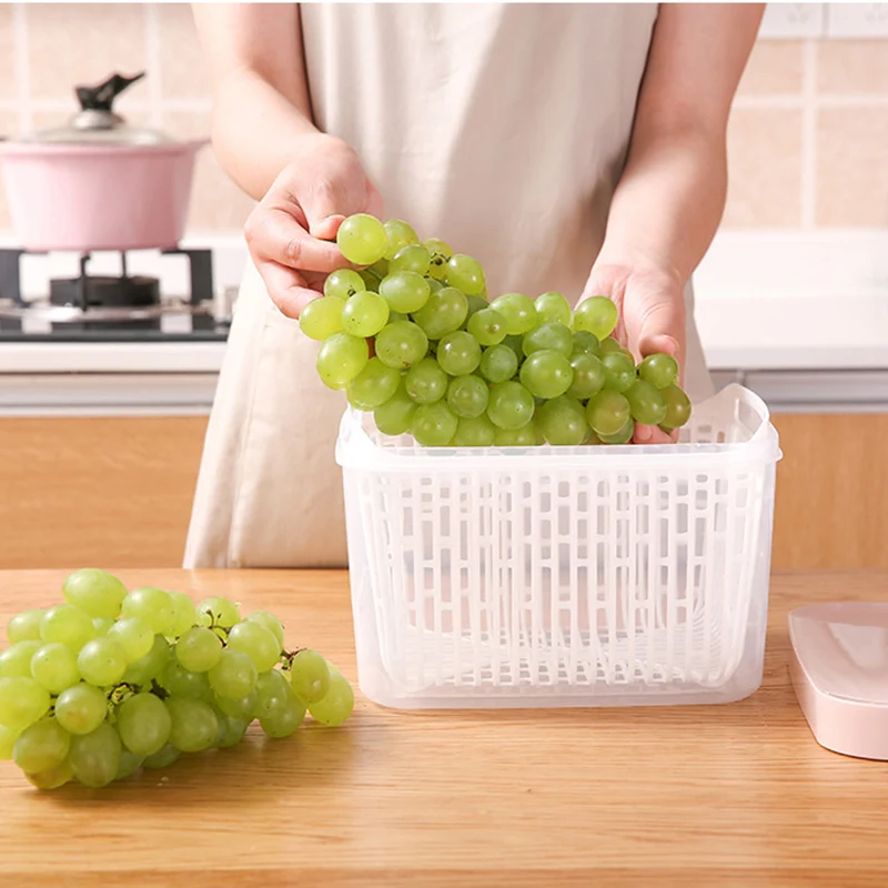 Контейнер с крышкой фруктовый зеленый большой емкости кухонная доставка