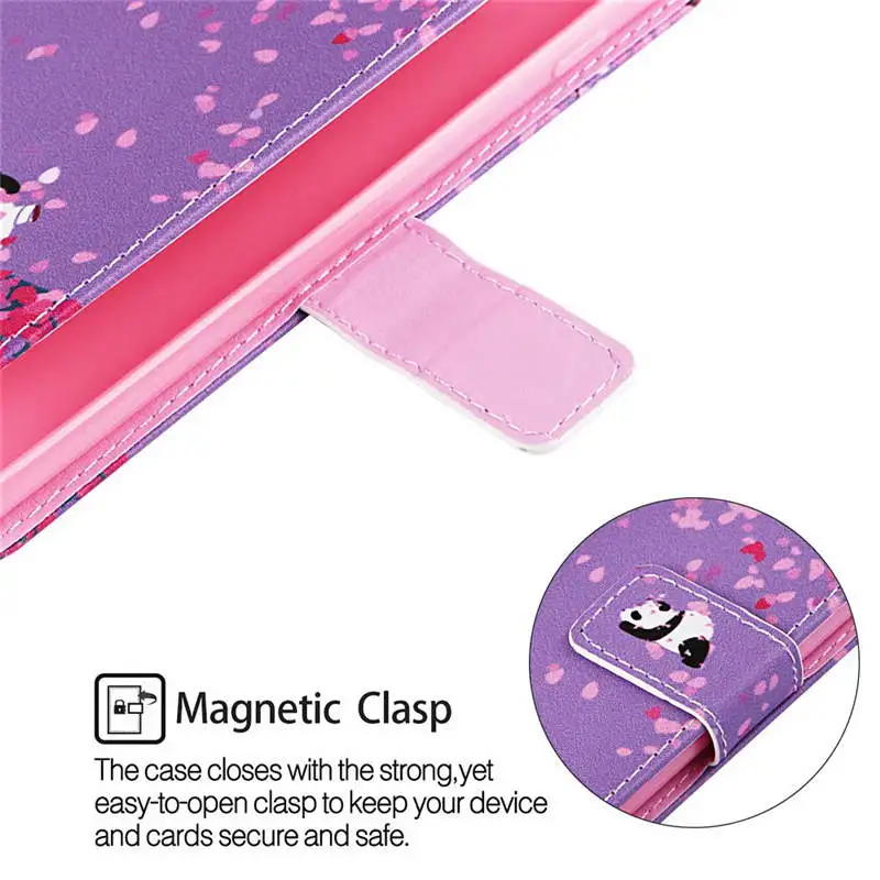 Cute Panda Patterned PU Leather Flip Wallet Case Cover on sfor Samsung S8 Plus S10 S10e S9 J4 J6 2018 Cards Holder Phone Coque | Мобильные