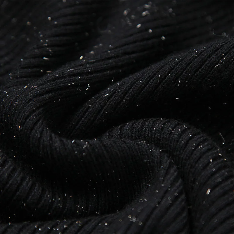 

Women Designer Long Sleeve Sweater Knitted Sweater and Wool Patchwork Mesh Dress 2 Piece Suit Autumn Winter