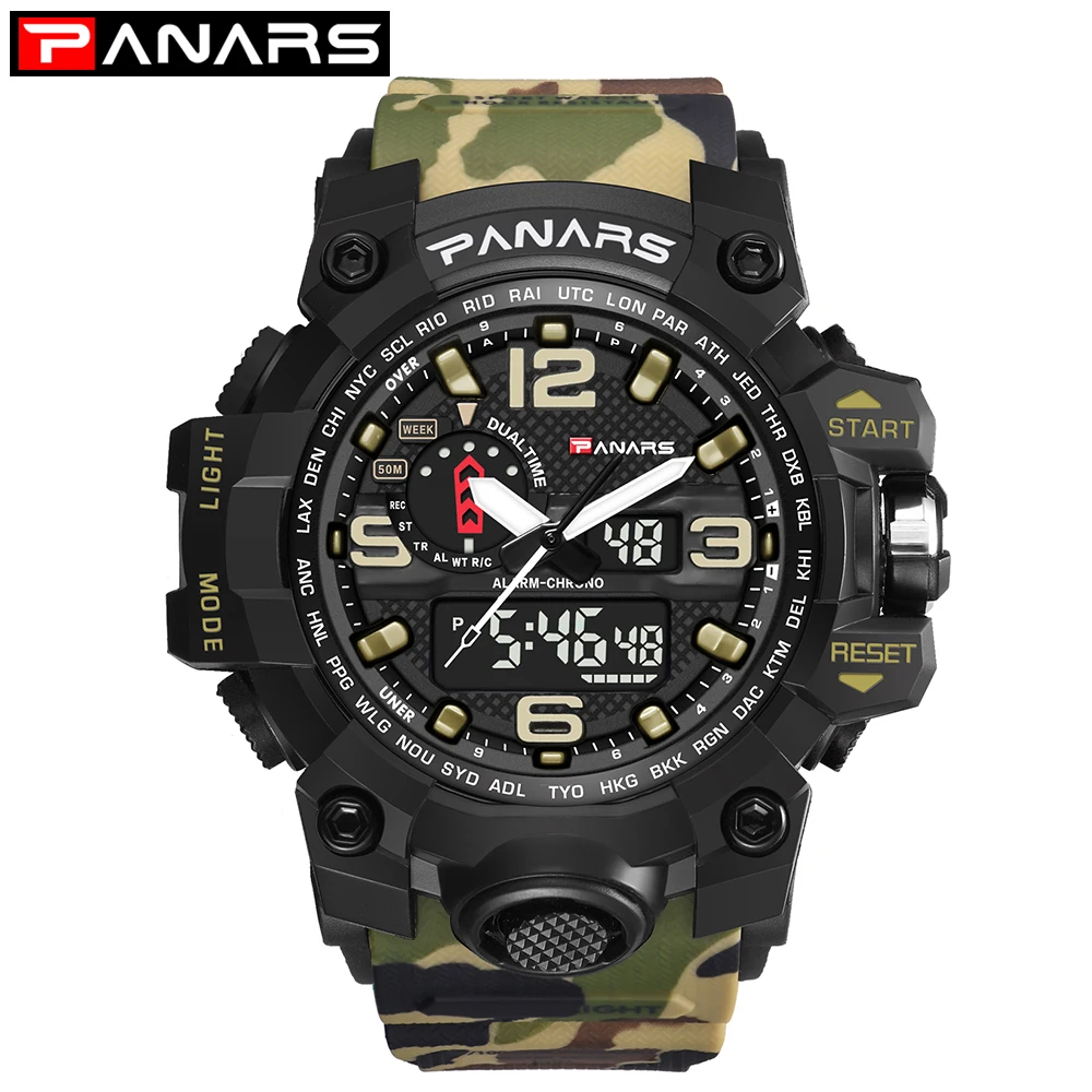 Camouflage brown Спортивные мужские часы Топ бренд класса люкс G военные S кварцевые часы ударные мужские водонепроницаемые наручные часы relogio masculino - Цвет: Camouflage brown